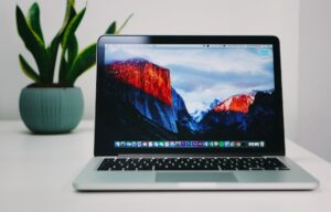 Business laptop on an office desk